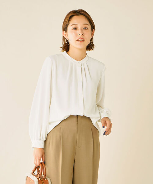 NOLLEY’S Sophi（ノーリーズソフィ）の「バックサテンタックパールブラウス（シャツ/ブラウス・レディース・オフホワイト/サーモンピンク・38/36）」の19枚目の写真