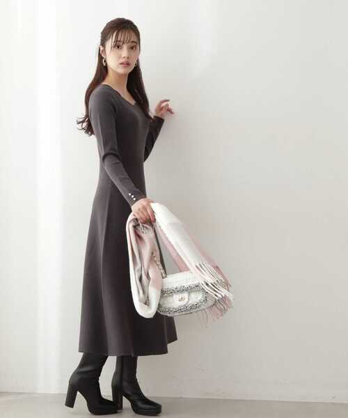 PROPORTION BODY DRESSING（プロポーションボディドレッシング）の「スカラカットニットワンピ / 1213140105（ワンピース・レディース・ダークグレー/グレー/パープル・SMALL/MEDIUM）」の15枚目の写真