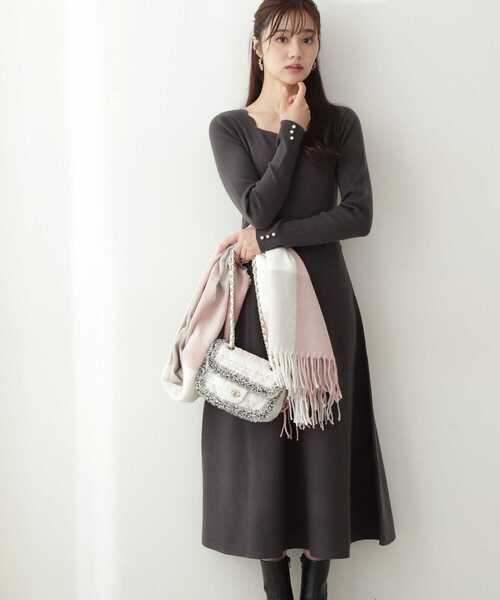 PROPORTION BODY DRESSING（プロポーションボディドレッシング）の「スカラカットニットワンピ / 1213140105（ワンピース・レディース・ダークグレー/グレー/パープル・SMALL/MEDIUM）」の16枚目の写真