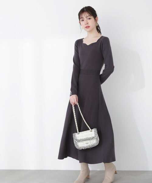 PROPORTION BODY DRESSING（プロポーションボディドレッシング）の「スカラカットニットワンピ / 1213140105（ワンピース・レディース・ダークグレー/グレー/パープル・SMALL/MEDIUM）」の17枚目の写真