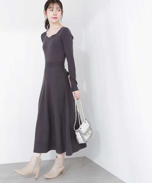 PROPORTION BODY DRESSING（プロポーションボディドレッシング）の「スカラカットニットワンピ / 1213140105（ワンピース・レディース・ダークグレー/グレー/パープル・SMALL/MEDIUM）」の18枚目の写真