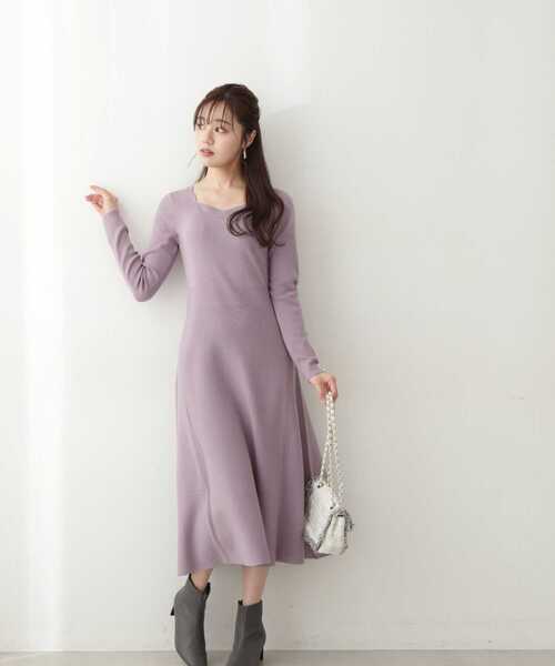PROPORTION BODY DRESSING（プロポーションボディドレッシング）の「スカラカットニットワンピ / 1213140105（ワンピース・レディース・ダークグレー/グレー/パープル・SMALL/MEDIUM）」の22枚目の写真