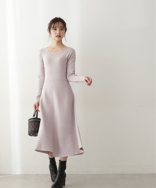 PROPORTION BODY DRESSING（プロポーションボディドレッシング）の「スカラカットニットワンピ / 1213140105（ワンピース・レディース・ダークグレー/グレー/パープル・SMALL/MEDIUM）」の6枚目の写真