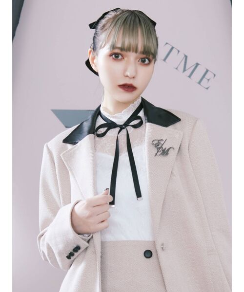 EATME（イートミー）の「E/Mロゴブローチ（ブローチ/コサージュ・レディース・ピンク/ブラック・FREE）」の5枚目の写真