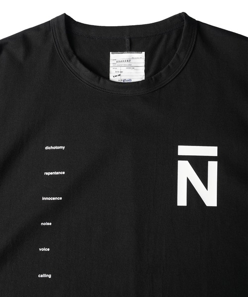 SHAREEF（シャリーフ）の「"N" S/S BIG-T（Tシャツ/カットソー・メンズ・ホワイト/ブラック/パープル・1/2/3）」の6枚目の写真