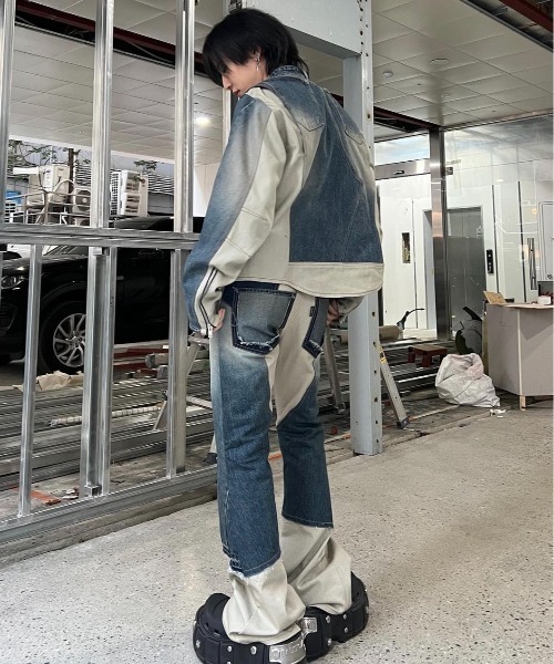 SURGERY(サージェリー)の「【SURGERY / サージェリー】surgery rebuild denim biker jacket / denim jacket デニムジャケット デニムセットアップ(デニムジャケット・メンズ・ブルー/ブラック・M)」の20枚目の写真