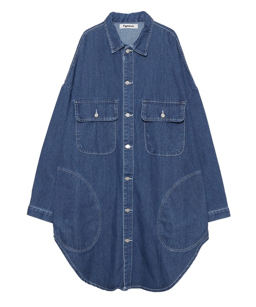 Figments（フィグメンツ）の「オーバーデニムカバーオール（カバーオール・レディース・インディゴブルー・FREE）」の4枚目の写真