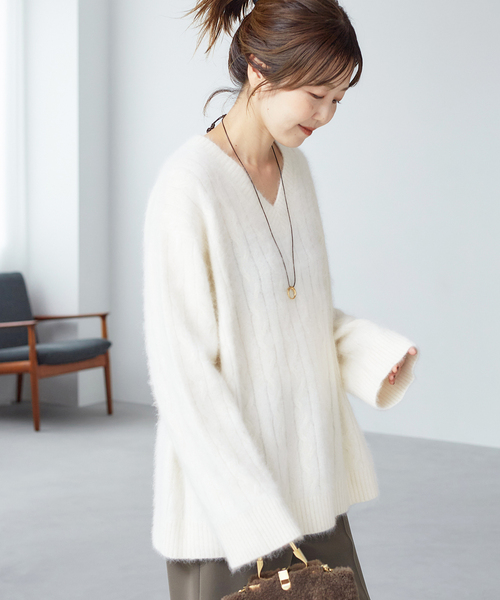 Plage - プラージュ ニット ホワイト 美品 Plage Fur Cable ニットホワイト（plage（プラージュ）の「Fur