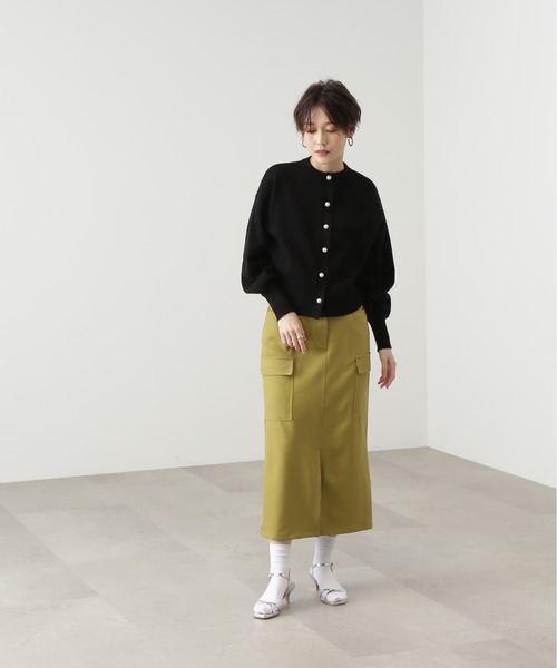 N.（N. Natural Beauty Basic）（エヌエヌナチュラルビューティーベーシック）の「◆フロントスリットカーゴスカート（スカート・レディース・グリーン/オフホワイト/ブラック・MEDIUM）」の15枚目の写真