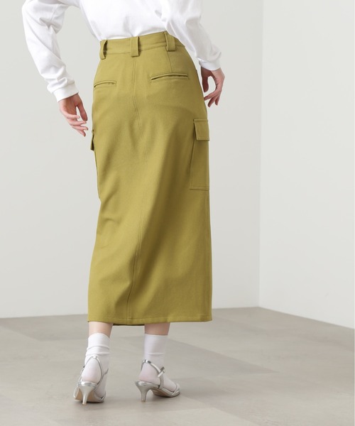 N.（N. Natural Beauty Basic）（エヌエヌナチュラルビューティーベーシック）の「◆フロントスリットカーゴスカート（スカート・レディース・グリーン/オフホワイト/ブラック・MEDIUM）」の17枚目の写真