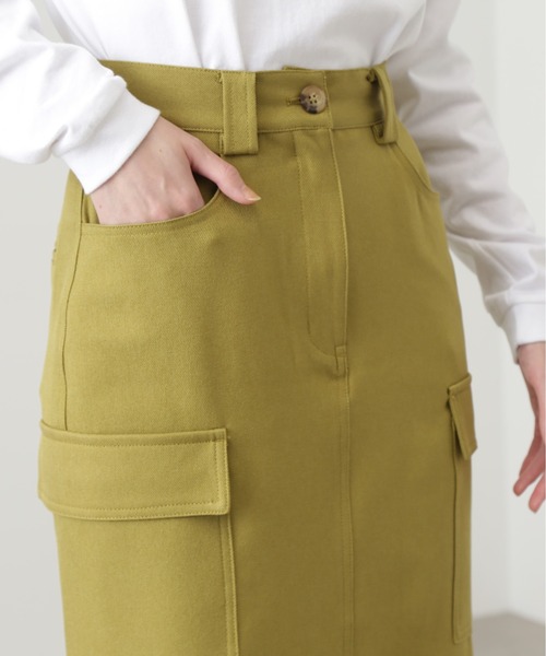 N.（N. Natural Beauty Basic）（エヌエヌナチュラルビューティーベーシック）の「◆フロントスリットカーゴスカート（スカート・レディース・グリーン/オフホワイト/ブラック・MEDIUM）」の18枚目の写真