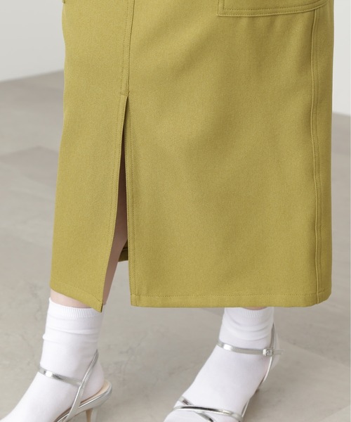 N.（N. Natural Beauty Basic）（エヌエヌナチュラルビューティーベーシック）の「◆フロントスリットカーゴスカート（スカート・レディース・グリーン/オフホワイト/ブラック・MEDIUM）」の19枚目の写真