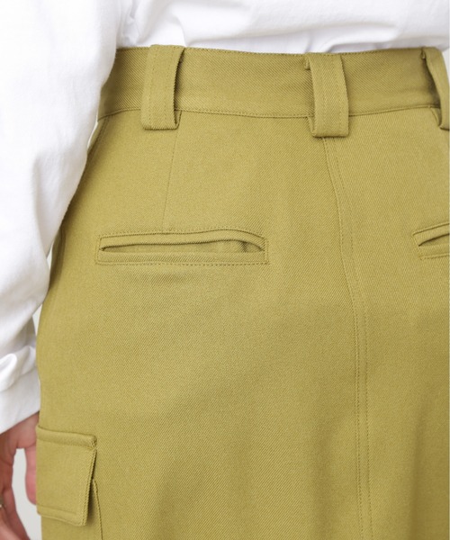 N.（N. Natural Beauty Basic）（エヌエヌナチュラルビューティーベーシック）の「◆フロントスリットカーゴスカート（スカート・レディース・グリーン/オフホワイト/ブラック・MEDIUM）」の20枚目の写真