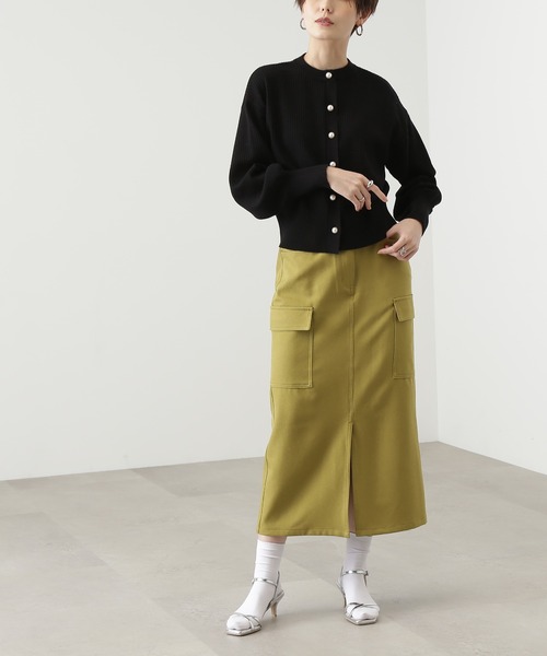 N.（N. Natural Beauty Basic）（エヌエヌナチュラルビューティーベーシック）の「◆フロントスリットカーゴスカート（スカート・レディース・グリーン/オフホワイト/ブラック・MEDIUM）」の13枚目の写真