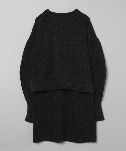 JEANASIS（ジーナシス）の「ミドルゲージラメモールミニ2ピース/181753（スカート・レディース・ブラック/グリーン・FREE）」の3枚目の写真