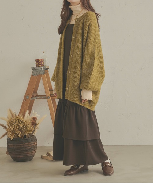 Ambre Neige（アンブルネージュ）の「ラッフルフリルキャミワンピース／【WEB/EC限定商品】（ワンピース・レディース・ブラック/ダークブラウン・FREE）」の11枚目の写真