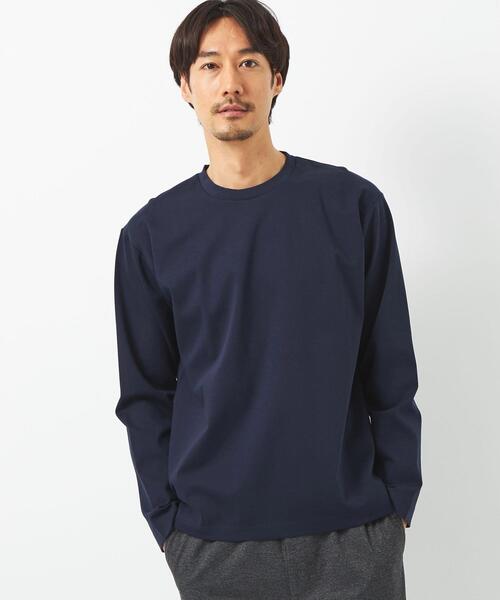 green label relaxing（グリーンレーベルリラクシング）の「FINE ポンチ クルーネック ロングスリーブ カットソー（Tシャツ/カットソー・メンズ・オフホワイト/ターコイズブルー/ネイビー・M/L/XXL/S/XL）」の9枚目の写真