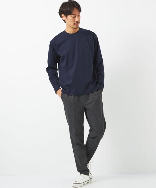 green label relaxing（グリーンレーベルリラクシング）の「FINE ポンチ クルーネック ロングスリーブ カットソー（Tシャツ/カットソー・メンズ・オフホワイト/ターコイズブルー/ネイビー・M/L/XXL/S/XL）」の13枚目の写真