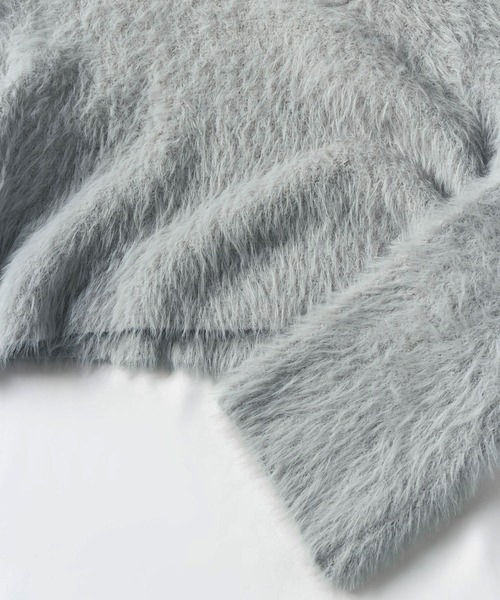 me+em select（ミームセレクト）の「【 7color 】カットアウトショートシャギーニット（ニット/セーター・レディース・ダークグレー/ベージュ/パープル/ホワイト/グレー/ブラック/ダークブルー・FREE）」の16枚目の写真