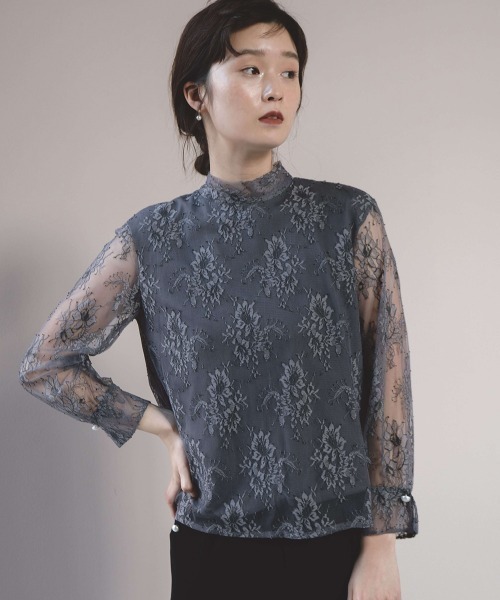 kaene（カエン）の「レースボウタイブラウス（シャツ/ブラウス・レディース・グレー/ホワイト/ブラック・FREE）」の3枚目の写真