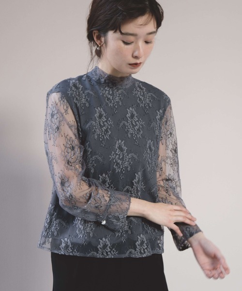 kaene（カエン）の「レースボウタイブラウス（シャツ/ブラウス・レディース・グレー/ホワイト/ブラック・FREE）」の14枚目の写真