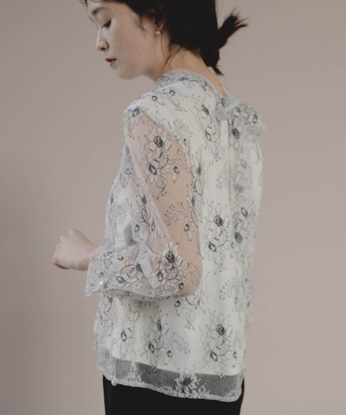 kaene（カエン）の「レースボウタイブラウス（シャツ/ブラウス・レディース・グレー/ホワイト/ブラック・FREE）」の16枚目の写真