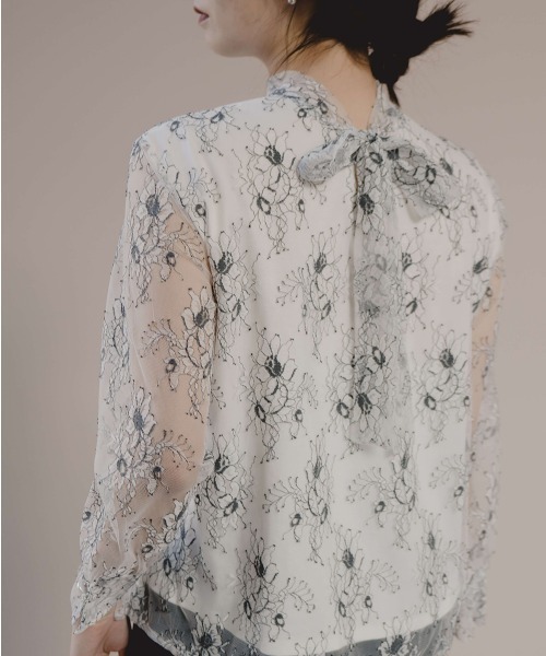 kaene（カエン）の「レースボウタイブラウス（シャツ/ブラウス・レディース・グレー/ホワイト/ブラック・FREE）」の17枚目の写真