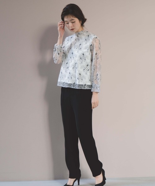 kaene（カエン）の「レースボウタイブラウス（シャツ/ブラウス・レディース・グレー/ホワイト/ブラック・FREE）」の5枚目の写真