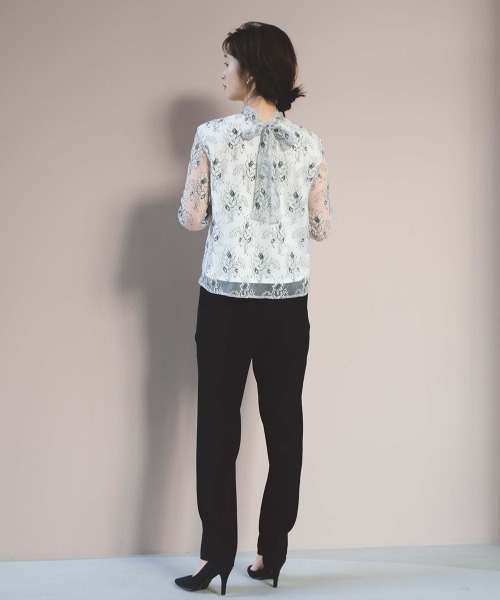 kaene（カエン）の「レースボウタイブラウス（シャツ/ブラウス・レディース・グレー/ホワイト/ブラック・FREE）」の7枚目の写真