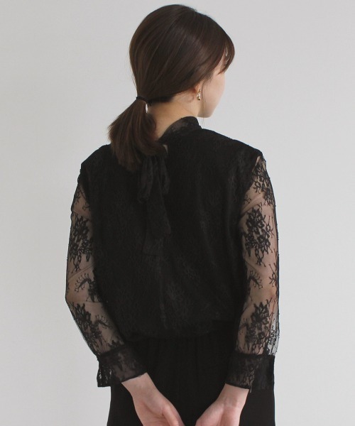 kaene（カエン）の「レースボウタイブラウス（シャツ/ブラウス・レディース・グレー/ホワイト/ブラック・FREE）」の22枚目の写真