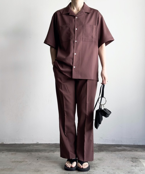 COMMON WARE（コモンウェアー）の「COMMONWARE:TRストレッチオープンカラーシャツ（シャツ/ブラウス・レディース・モカ/グリーン/サックスブルー/ベージュ/ブラック/オフホワイト・L/XL/M）」の13枚目の写真