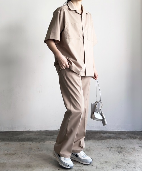 COMMON WARE（コモンウェアー）の「COMMONWARE:TRストレッチオープンカラーシャツ（シャツ/ブラウス・レディース・モカ/グリーン/サックスブルー/ベージュ/ブラック/オフホワイト・L/XL/M）」の16枚目の写真