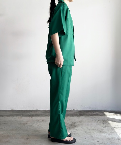 COMMON WARE（コモンウェアー）の「COMMONWARE:TRストレッチオープンカラーシャツ（シャツ/ブラウス・レディース・モカ/グリーン/サックスブルー/ベージュ/ブラック/オフホワイト・L/XL/M）」の21枚目の写真