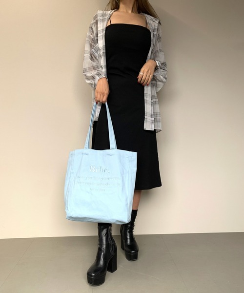 non-hedge(ノンヘッジ)の「ロゴキャンバストートバッグ(トートバッグ・レディース・パープル/イエロー/グリーン/ピンク/アイボリー/ブルー・F)」の15枚目の写真