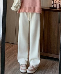 裏起毛ロングワイドパンツ