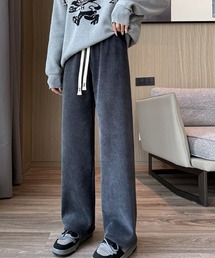 裏起毛ロングワイドパンツ