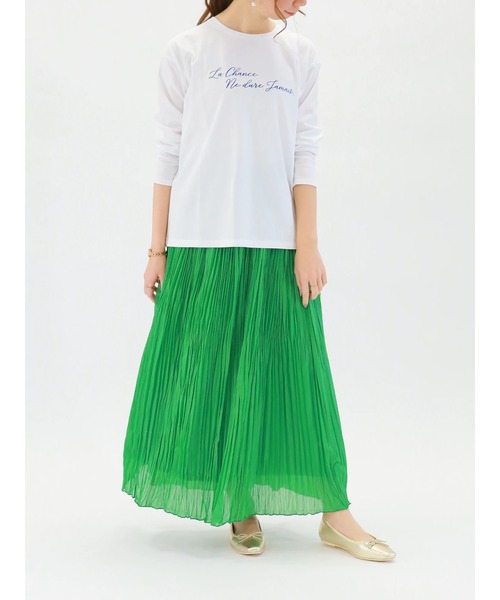 Te chichi(テチチ)の「ロゴプリントTシャツ(Tシャツ/カットソー・レディース・チャコール/オフホワイト/グリーン・フリ-)」の10枚目の写真