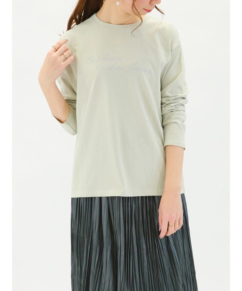 Te chichi(テチチ)の「ロゴプリントTシャツ(Tシャツ/カットソー・レディース・チャコール/オフホワイト/グリーン・フリ-)」の6枚目の写真