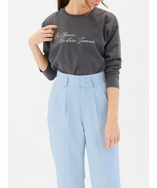 Te chichi(テチチ)の「ロゴプリントTシャツ(Tシャツ/カットソー・レディース・チャコール/オフホワイト/グリーン・フリ-)」の8枚目の写真