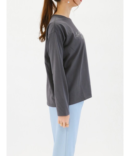 Te chichi(テチチ)の「ロゴプリントTシャツ(Tシャツ/カットソー・レディース・チャコール/オフホワイト/グリーン・フリ-)」の9枚目の写真