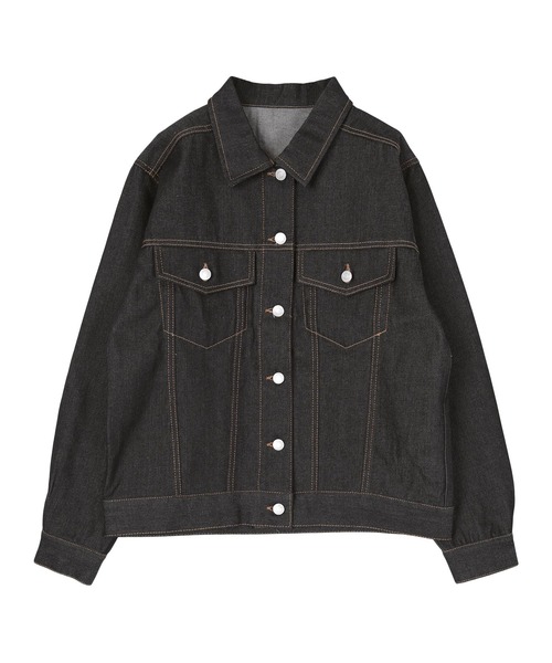 UR'S（ユアーズ）の「ﾃﾞﾆﾑｼﾞｬｹｯﾄ（デニムジャケット・レディース・インディゴブルー/ブラック・M）」の3枚目の写真