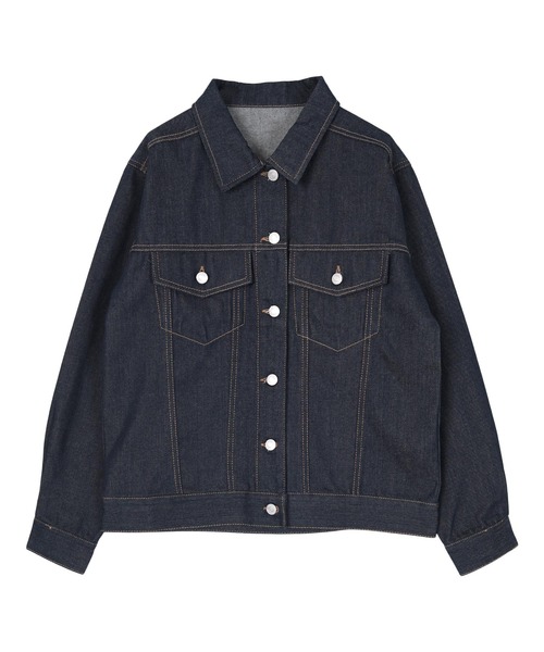 UR'S（ユアーズ）の「ﾃﾞﾆﾑｼﾞｬｹｯﾄ（デニムジャケット・レディース・インディゴブルー/ブラック・M）」の8枚目の写真