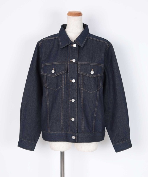 UR'S（ユアーズ）の「ﾃﾞﾆﾑｼﾞｬｹｯﾄ（デニムジャケット・レディース・インディゴブルー/ブラック・M）」の9枚目の写真