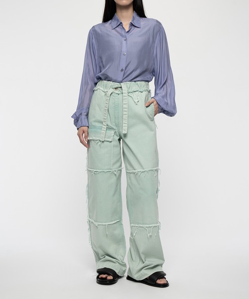 DRIES VAN NOTEN 抽象柄デニムパンツ 中古・古着通販】DRIES VAN NOTEN (ドリスヴァンノッテン) タック