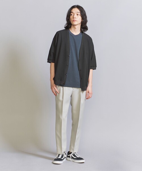 BEAUTY&YOUTH UNITED ARROWS（ビューティーアンドユースユナイテッドアローズ）の「【WEB限定】グリッド エアーワッフル ハーフスリーブ Vカーディガン（カーディガン/ボレロ・メンズ・ブラック/ベージュ/ホワイト/ピンク・M/L/S）」の13枚目の写真
