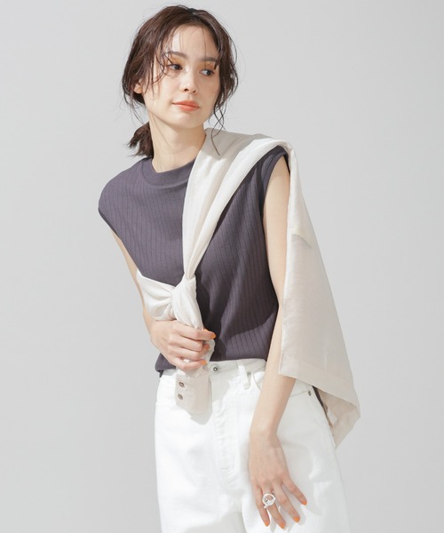 AntiSoaked汗染み防止リブノースリーブTシャツ