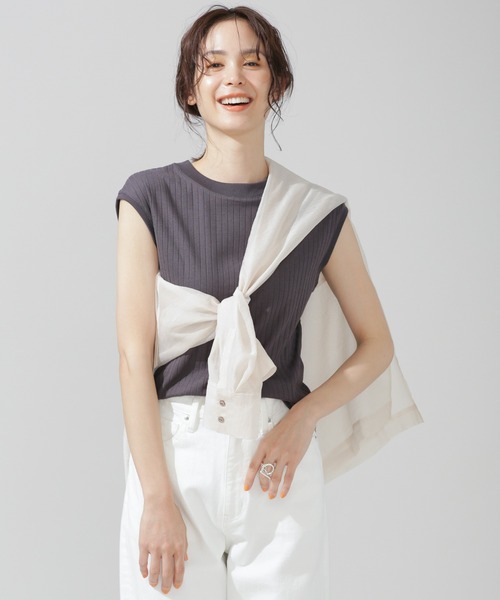 AntiSoaked汗染み防止リブノースリーブTシャツ