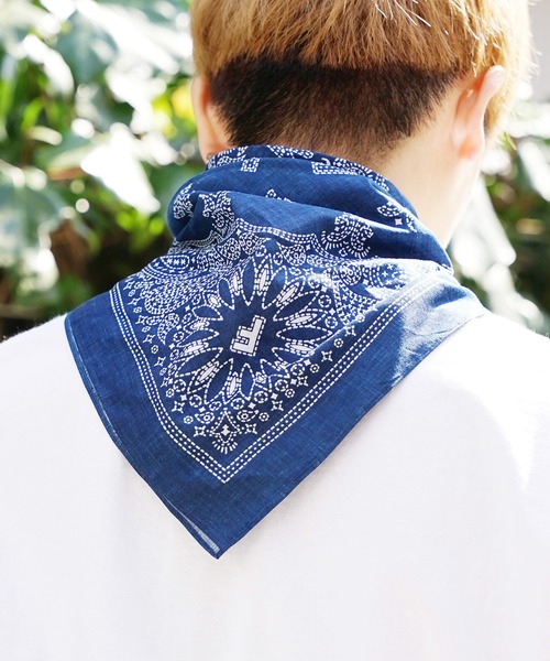 FDMTL(ファンダメンタル)の「FDMTL/ファンダメンタル BANDANA バンダナ(バンダナ/スカーフ・メンズ・インディゴブルー・FREE)」の4枚目の写真