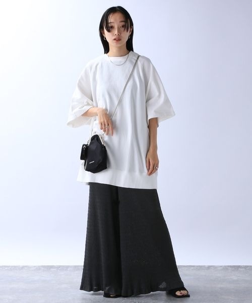 JEANASIS（ジーナシス）の「ヨウリュウプリーツワイドパンツ/194095（その他パンツ・レディース・ブラック/ホワイト系その他/ベージュ系その他・FREE）」の9枚目の写真