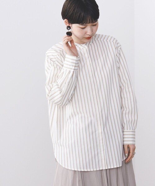 BEAMS HEART（ビームスハート）の「BEAMS HEART / バンドカラー オーバーシャツ（シャツ/ブラウス・レディース・オフホワイト/その他/その他1/ホワイト系その他5・FREE）」の15枚目の写真